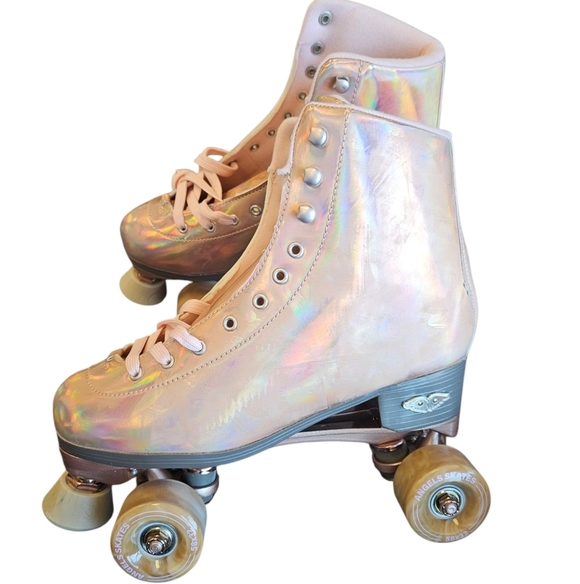 Angels Skates Pink Rose Gold Holographic Womens Roller Skate NEW - Picture 7 of 7